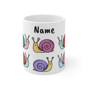 Tasse à café fantaisiste de 11 oz, jolie tasse escargot, cadeau personnalisé, tasse à thé unique, décoration de cuisine amusante, parfaite pour les amoureux de la nature