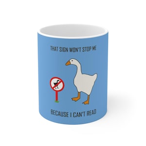 Funny Goose Coffee Mug: Ceramic Novelty Tea Cup, Farmhouse Decor