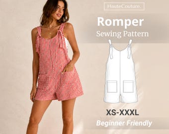 Romper Sewing Pattern for Women (XS-XXXL), Jumpsuit Pattern, Women Sewing Pattern, Overalls Pattern Women