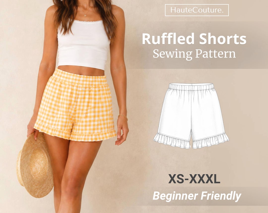 Shorts Pattern for Women (XS-XXXL), Easy Shorts Pattern, Beginner ...