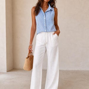 Anne Shirt Sewing Pattern for Women (XS-XXXL), Summer Shirt Pattern, Women Sewing Pattern, Button up Shirt, Sleeveless Shirt, Blouse Pattern image 3