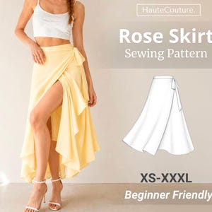 Patrón de costura para falda maxi para mujer (tallas XS-XXXL), patrón de falda, patrón de falda para mujer (apto para principiantes)