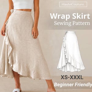 Skirt Sewing Pattern for Women (XS-XXXL), Wrap Skirt Pattern, Women Skirt Pattern (Instant Download)
