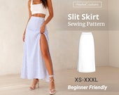 Slit Skirt Pattern for Women (XS-XXXL), Maxi Skirt Pattern, Women Skirt Sewing Pattern