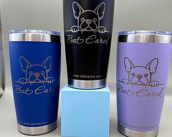 French Bulldog Tumbler | Personalized 20oz Stainless Steel | Laser Engraved Frenchie Gift
