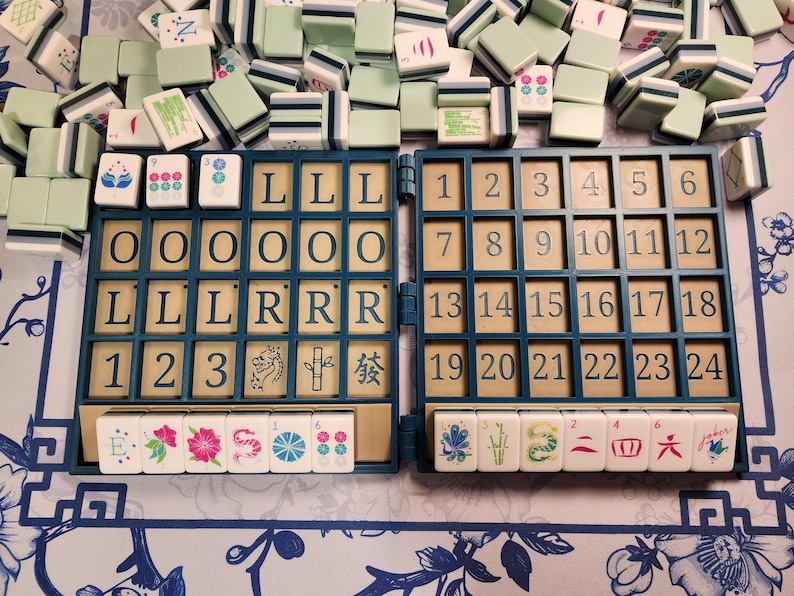 Tablero XL Anywhere / Fichas grandes de Mahjong americano / Solo / Tablero de solitario / Estante incorporado / imagen 15