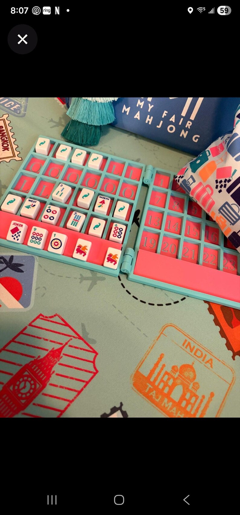 Mini Tiles Anywhere Board | For Tiny Travel Tiles| Mahjong Travel image 6