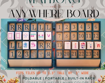 Anywhere Board | American Mahjong | Solo | Solitaire Board | Built In Rack | Practice Board