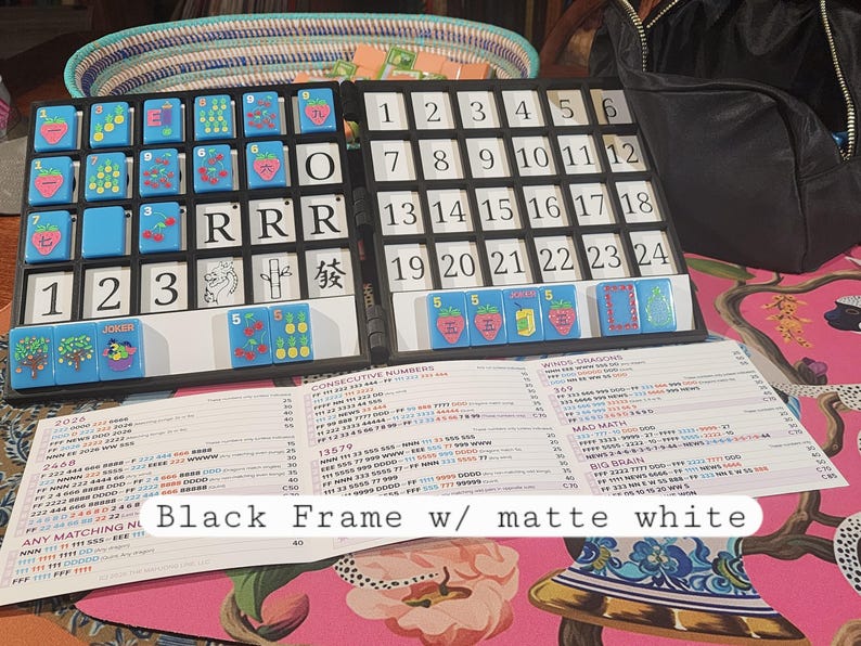 Tablero XL Anywhere / Fichas grandes de Mahjong americano / Solo / Tablero de solitario / Estante incorporado / imagen 2