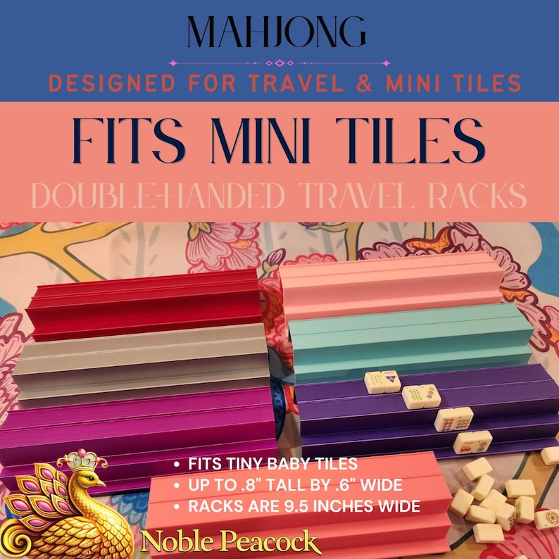 Mini Tiles Double-Handed Rack Set | Travel Racks | Portable Mahjong image 1