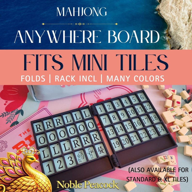 Mini Tiles Anywhere Board | For Tiny Travel Tiles| Mahjong Travel image 1