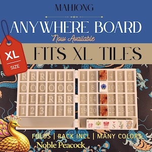 XL Anywhere Board | American Mahjong Large Tiles | Solo | Solitaire Board | Built In Rack |