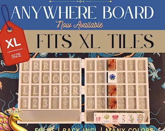XL Anywhere Board | American Mahjong Large Tiles | Solo | Solitaire Board | Built In Rack |