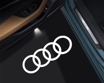 Luces LED de proyección del logotipo de la puerta de Audi: luces de bienvenida, compatibles con todos los modelos de coche, ultraalta definición, resistentes a la decoloración (paquete de 2)
