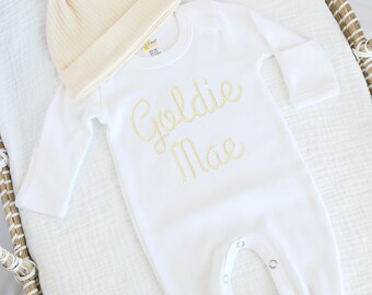 Baby Hospital Set Personalized Outfit for Baby Romper with Name Newborn Gift Sleeper Baby Shower Gift Footie and Hat Custom