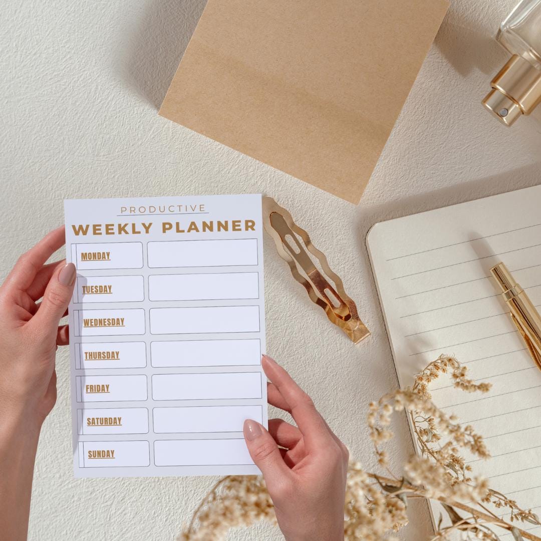 Goal Planner & Habit Tracker Printable | Daily Weekly Productivity ...