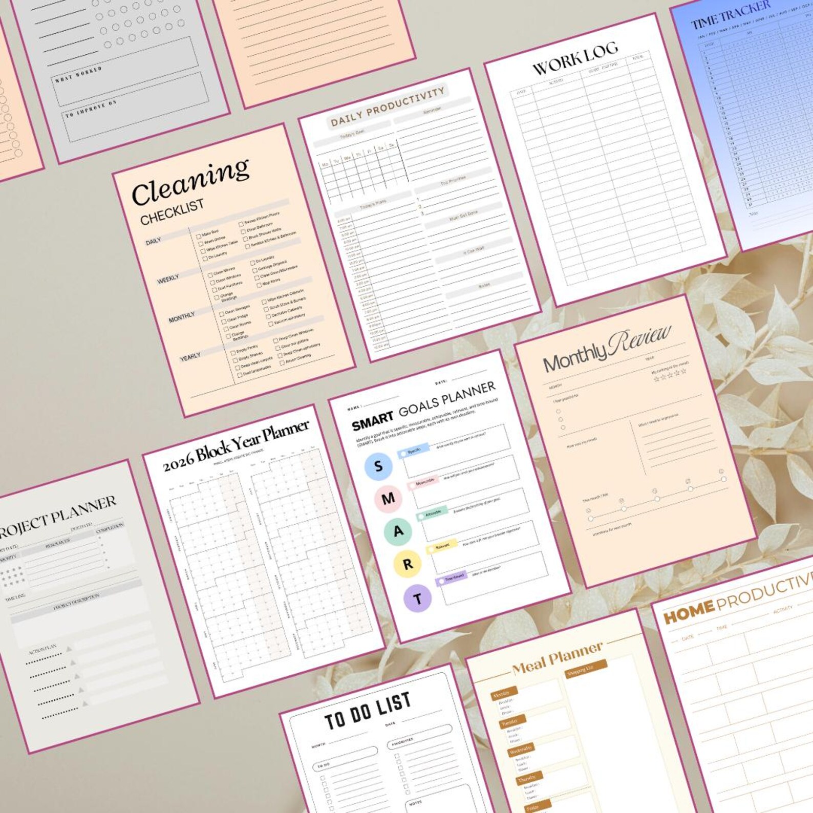 Goal Planner & Habit Tracker Printable | Daily Weekly Productivity ...