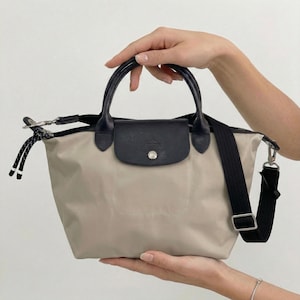 Vintage Longchamp Pure White Large Nylon Tote Bag , Lightweight Foldable Travel Carryall