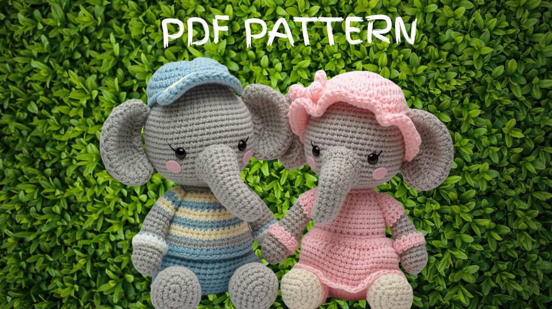Elephant Pattern PDF Amigurumi Crochet Easy Beginner Plush Toy DIY Gift ...
