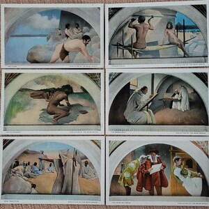 Évolution de la série de livres Library of Congress Lot de 6 cartes postales