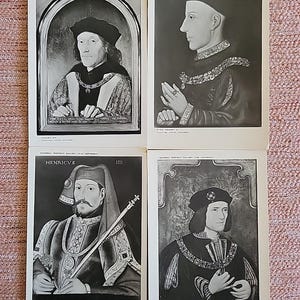 Lot de 4 cartes postales National Portrait Gallery Angleterre Roi Henri IV V VII Richard
