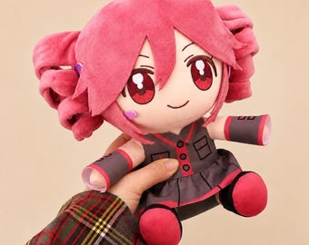 Kasane Teto Plush Toy: 23CM Anime Stuffed Doll, Chibi Character Figure, Soft Plushies