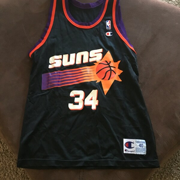 Vintage Champion Charles Barkley Phoenix Suns black jersey size 40 medium