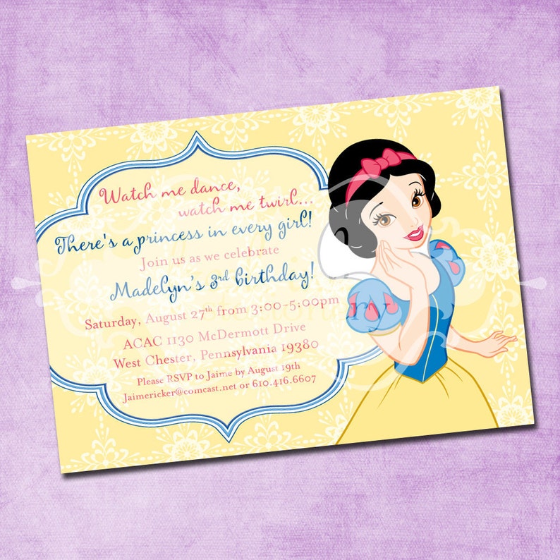 Snow White Birthday Invitation