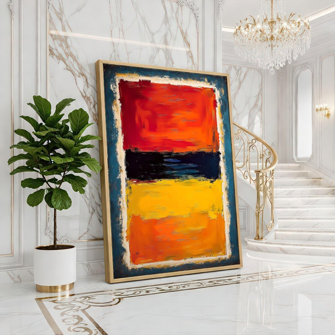 Mark Rothko Red Canvas Wall Art, Modern Abstract Print, Living Room ...