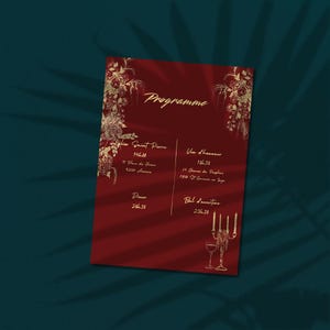 Modèle Programme A6+5x7inch personnalisable CANVA l Illustrations fait-main