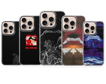 Custodia per telefono con musica Metallica, musica grunge, cover in metallo per iPhone 17Pro 16 15 14 13 12 Samsung S26 S25 S24 S23Fe A16 A56 Pixel 10 9Pro