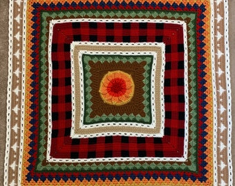 Crochet Pattern- Fireside Christmas Sampler Blanket