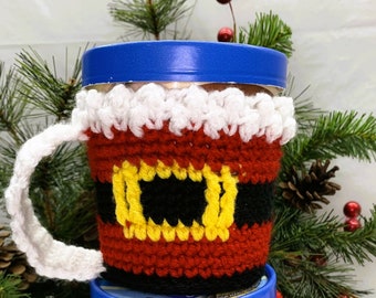 Crochet Pattern- Santa's Helper Ice Cream Cozy- 2 Versions- UK and US Terms