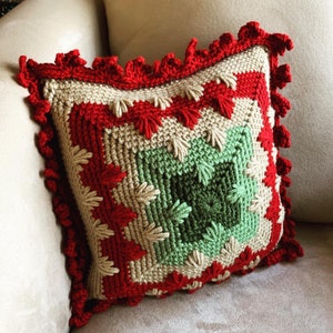 Vintage Christmas Cushion Cover Crochet Pattern