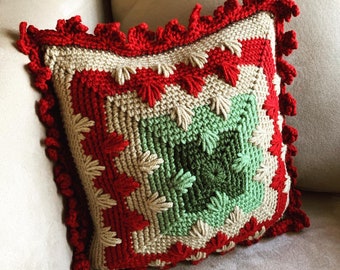 Vintage Christmas Cushion Cover Crochet Pattern