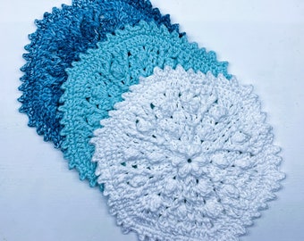 Crochet Pattern- Snowflake Dishcloth