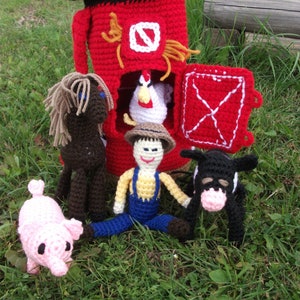 Barnyard Crochet Toy Bag Pattern