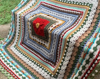 Christmas Around the World Crochet Blanket Pattern with Bonus Pillow Pattern