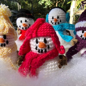 Snow Family Crochet Ornament Pattern