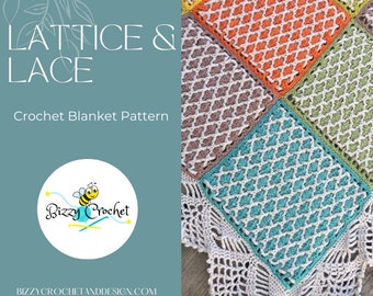 Lattice & Lace Crochet Blanket Pattern- Victorian Lace