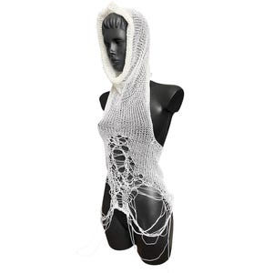 Sweat à capuche fait main, festival subversif de l'an 2000, haut au crochet