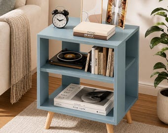 Modern 2-Tier End Table, Small Bedside Storage for Living Room or Bedroom