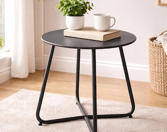 Round metal side table waterproof outdoor indoor for Garden Balcony