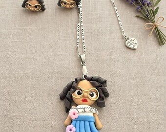 Mirabel Madrigal Encanto Earrings Necklace Set | Polymer Clay Handmade Jewelry | Encanto Inspired Gift for Girls Women