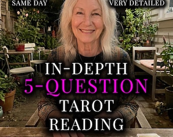5 Fragen Einblicke PDF | Psychische Liebe & Berufsorientierung | Intuitive Tarot Interpretation | Personalisierte Datei | Am selben Tag