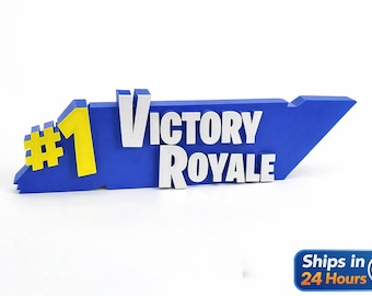 Fortnite-skylt, #1 Victory Royale Gamer-skrivbordsskylt, inredning för spelrum