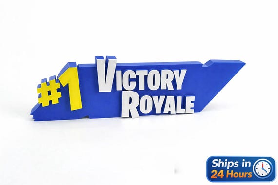 Fortnite Sign, #1 Victory Royale Gamer Desk Sign Setup, Gaming Room Decor