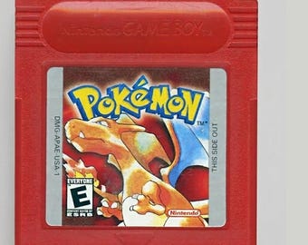 Väggkonst med stativ, överdimensionerad Pokémon, röd Game Boy-kassett | Pokémon Gamer-dekor