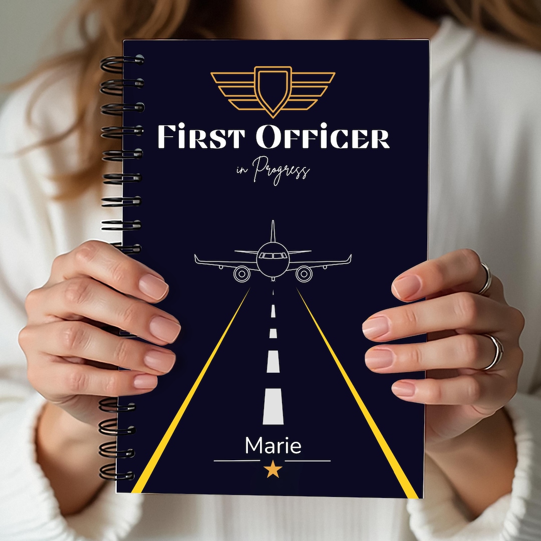 First Officer Notebook Gift - Personalized Aviation Notebook - Airplane ...