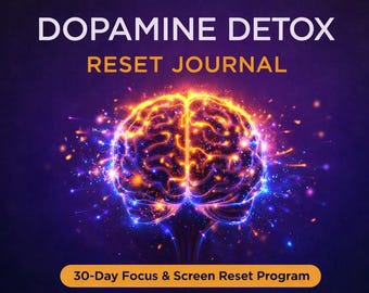 Diario per il ripristino della disintossicazione dalla dopamina | 30 giorni di recupero della concentrazione + dipendenza da schermo | Quaderno di esercizi per il ripristino | Agenda digitale per chiarezza mentale e produttività